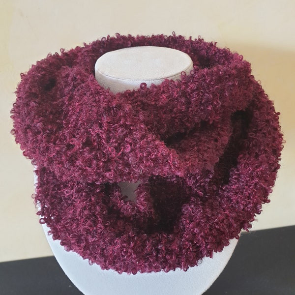 Snood bordeaux et rouge