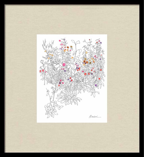 Wydrukować Ogród Pejzaż Rysunek Rysunek Tuszem Drzewa Prostokątny Rysunek Cienka Linia Ogród Rysunek Ogród Kwiaty Szkic Rysunek Drukuj