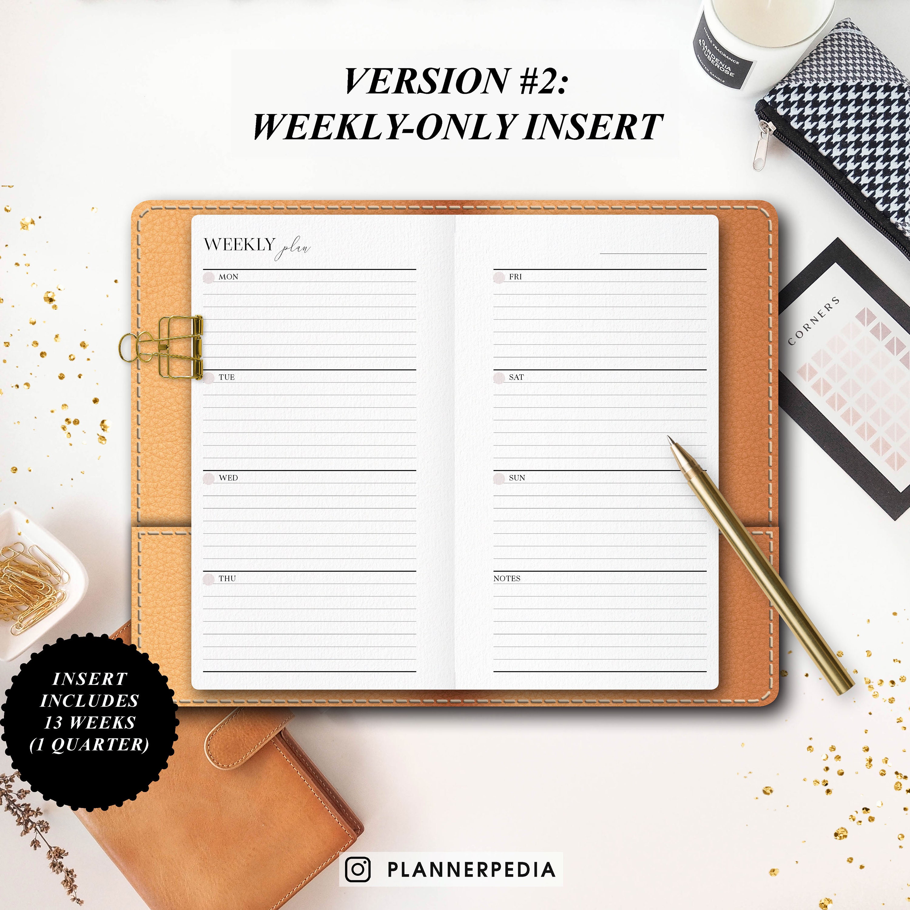 WEEKLY planner wo2p Horizontalstyle printable Personal Etsy