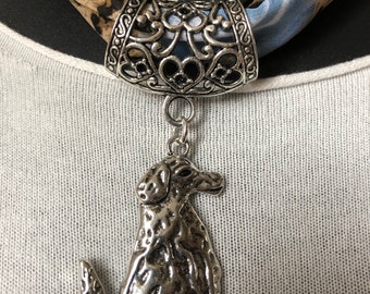Stunning dog scarf ring pendant to thread your scarf through
