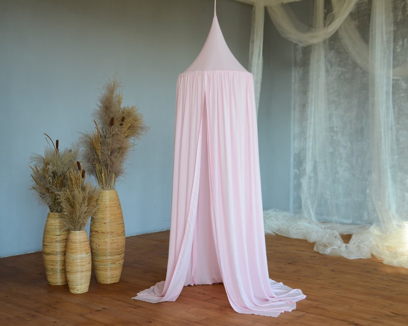 Light pink canopy Girl canopy bed Canopy for girl room Pink Etsy