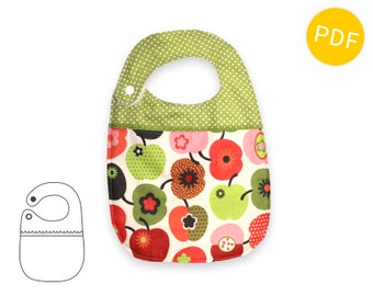 BABY BIB - sewing pattern and tutorial - one size, 6 months – 2 years - baby toddler - easy and quick - PDF instant download