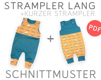 STRAMPLER Schnittmuster Gr. 50-86 – Nähanleitung - Baby Kind - Einfach/Nähanfänger -  PDF download Ebook