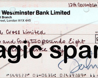 The Beatles Lennon Signed Check Cheque to Pelling and Cross LTD  (1970) New Print