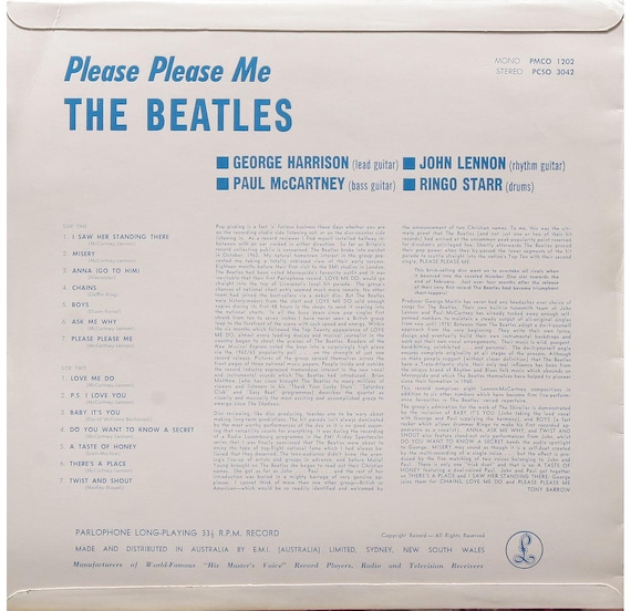 Beatles Rare Please Please Me MONO Australian Cover - Etsy