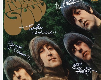 Beatles Rare Signed Rubber Soul Capitol Version Artwork