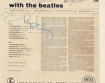 With The Beatles Rare Fantasy Artwork Signed Album Cover LP Vinyl Album Cover LP Vinyl Album Lennon McCartney Harrison Starr