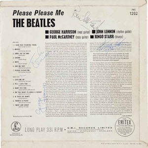 Beatles Rare Signed Please Please Me MONO Repro Cover LP Album Lennon McCartney 1963