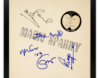 Beatles Rare White Album French Framed Signed Paul McCartney, Ringo Starr, George Martin, Clapton, Artwork Cover LP Vinyl Album Lennon