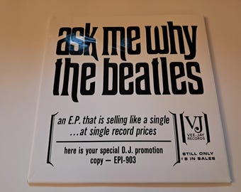 BEATLES rare VJ EP Record sleeve Ask Me Why Mock up 45 vinyl Promo no record Demo Acetate fantasy label