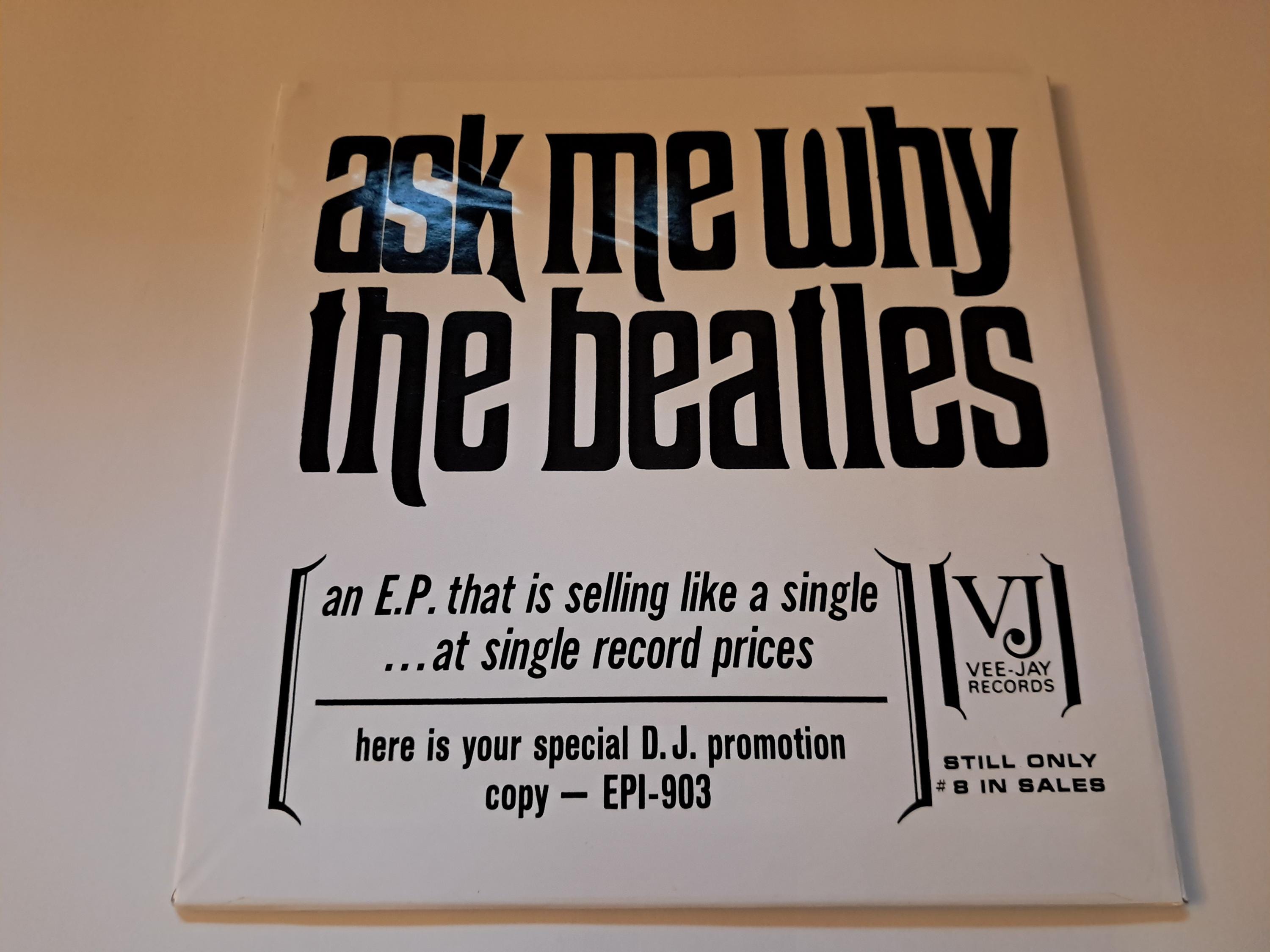 BEATLES Rare VJ EP Record Sleeve Ask Me Why Mock up 45 Vinyl Promo