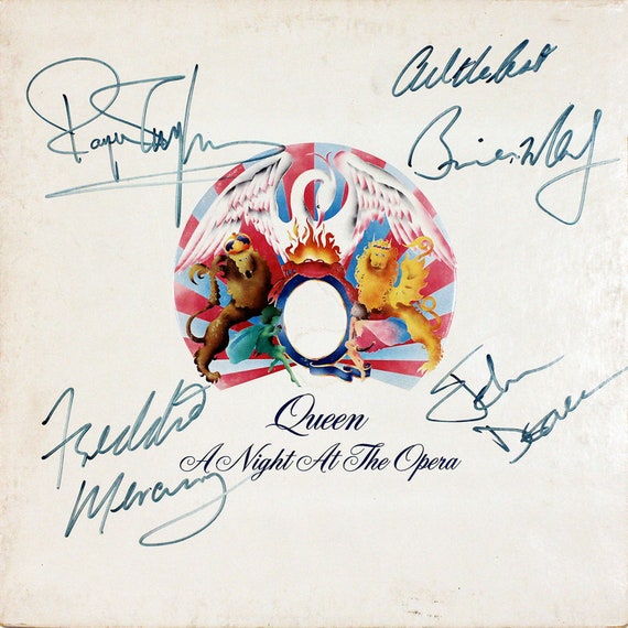 Queen A Night at the Opera Rare Fully Signed Album Replica Artwork