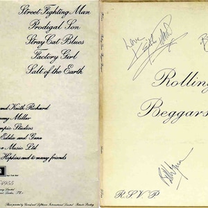 The Rolling Stones &#39;Signed&#39; rare Replica Beggars Banquet  Album cover 1968