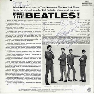 Meet the Beatles Rare Signed Ed Sullivan Repro Cover LP Album Lennon McCartney 1964