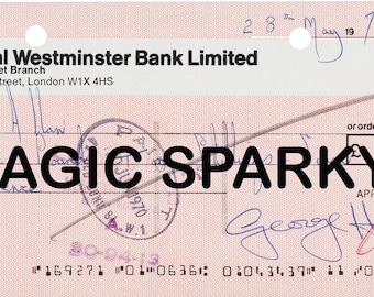 The Beatles George Harrison Signed Check Cheque  (1970) New Print