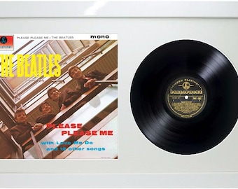 Beatles Rare  Framed Please Please Me MONO Gold Repro Cover LP (No Vinyl) Album Lennon McCartney Harrison Starr 1963