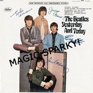 Beatles Rare Signed Trunk Yesterday and Today Butcher cover Artwork Cover only LP Album Lennon McCartney Harrison Starr 1966