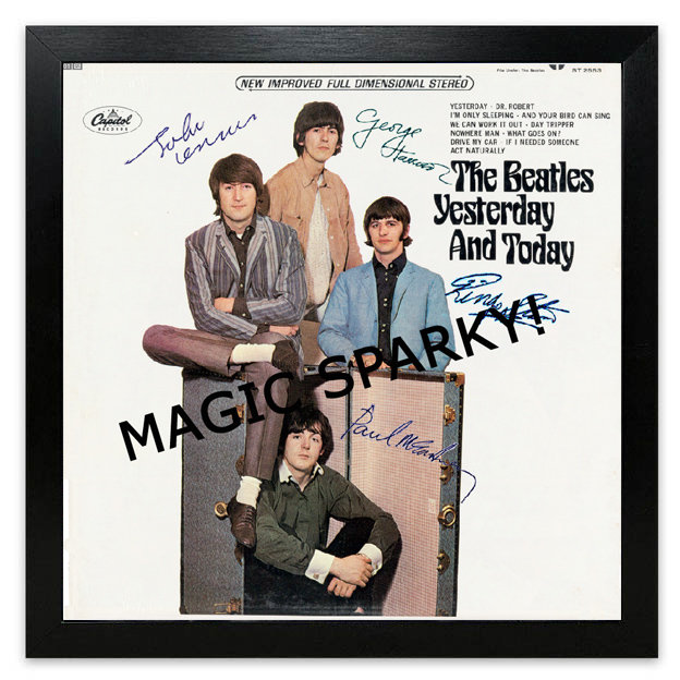 Beatles Rare Replica Fantasy Signed Framed Trunk Cover Yesterday