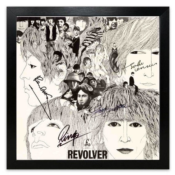 Beatles Rare Replica Fantasy Signed Framed Revolver Artwork Cover LP Vinyl Album Lennon McCartney Harrison Starr 1966 Beatles Rare Replica Fantasy Signed Framed Revolver Artwork Cover LP Vinyl Album Lennon McCartney Harrison Starr 1966