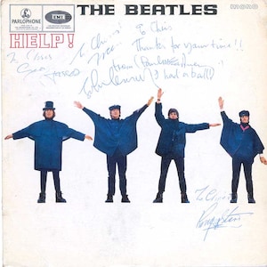 The Beatles Rare Signed HELP! Repro Replica Cover LP Album Lennon McCartney 1965