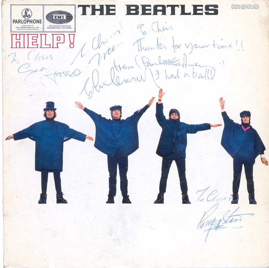 HELP! THE BEATLES LPレコード サイン入り