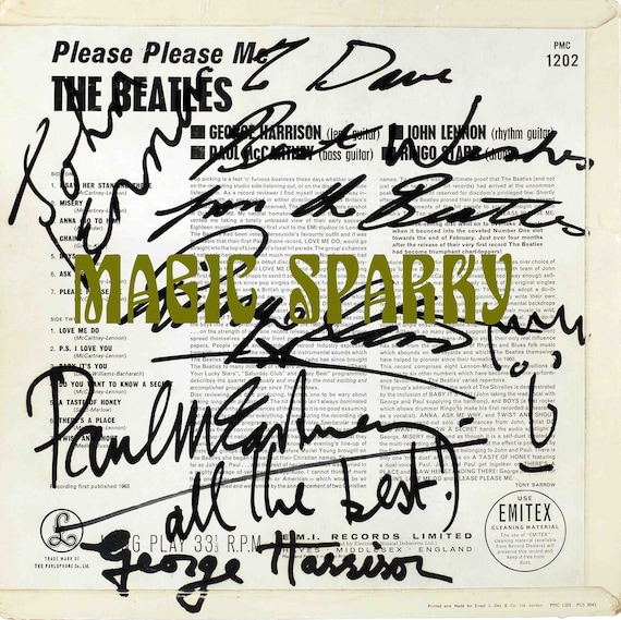 Beatles Rare Signed Please Please Me MONO Repro Cover LP (no Vinyl