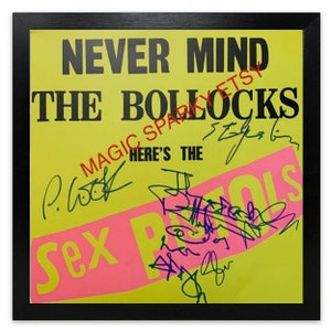 The Sex Pistols Never Mind The Bollo**s Rare Fully Signed Album Replica Framed Artwork Cover LP Vinyl Album