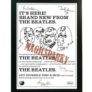 The Beatles Rare WHITE ALBUM Poster Repro Signed Replica Cover LP Album Lennon McCartney 1968