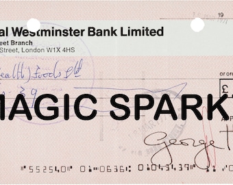 The Beatles George Harrison Signed Check Cheque  (1971) New Print
