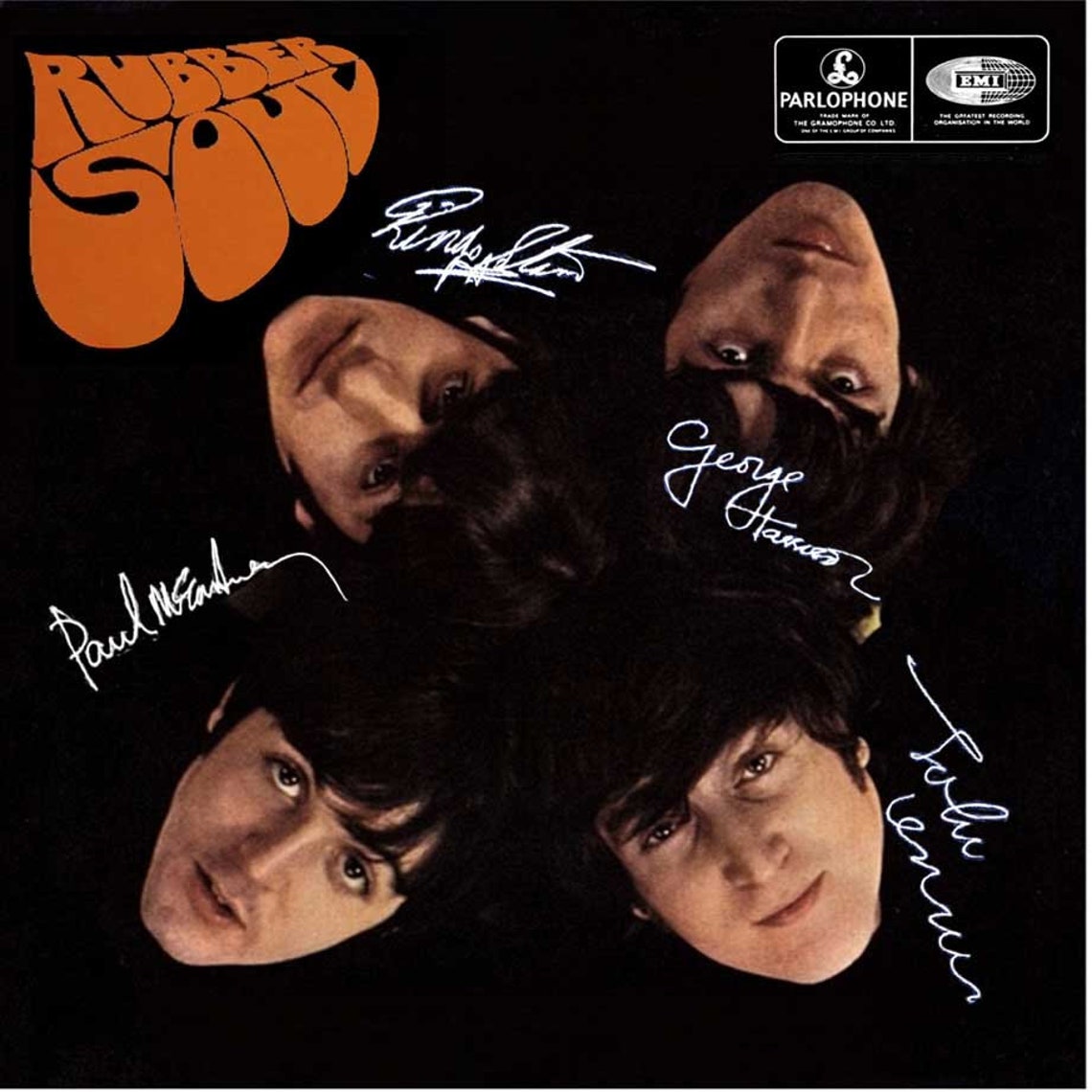 Beatles Rare Fantasy Signed Rubber Soul Artwork Cover LP Vinyl Album