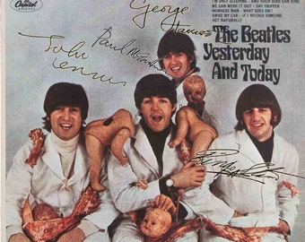 Beatles Rare Signed Butcher cover Artwork Cover only LP Vinyl Album Lennon McCartney Harrison Starr 1966