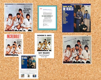 Beatles Rare Butcher Cover Memorabilia set Artwork Poster Yesterday Today set cover plus rare inserts and mini poster 1966 LP Album
