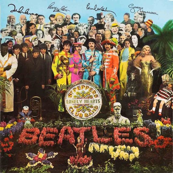 Beatles Rare Sgt. Pepper MINT Alternate Cover Signed Slick