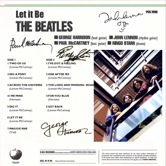Beatles Rare Alternate Fantasy Signed Let It Be Artwork Cover LP
