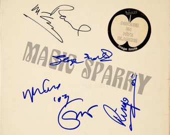 Beatles Rare White Album (NO VINYL) Album cover French Signed Paul McCartney, Ringo Starr, G Martin, Clapton, Artwork Cover LP  Lennon