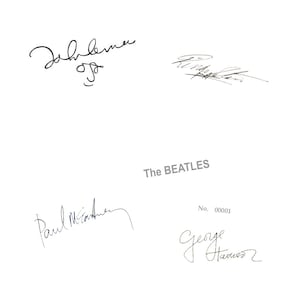 Beatles Rare Fantasy Signed Numbered 1 White Album Album Cover LP