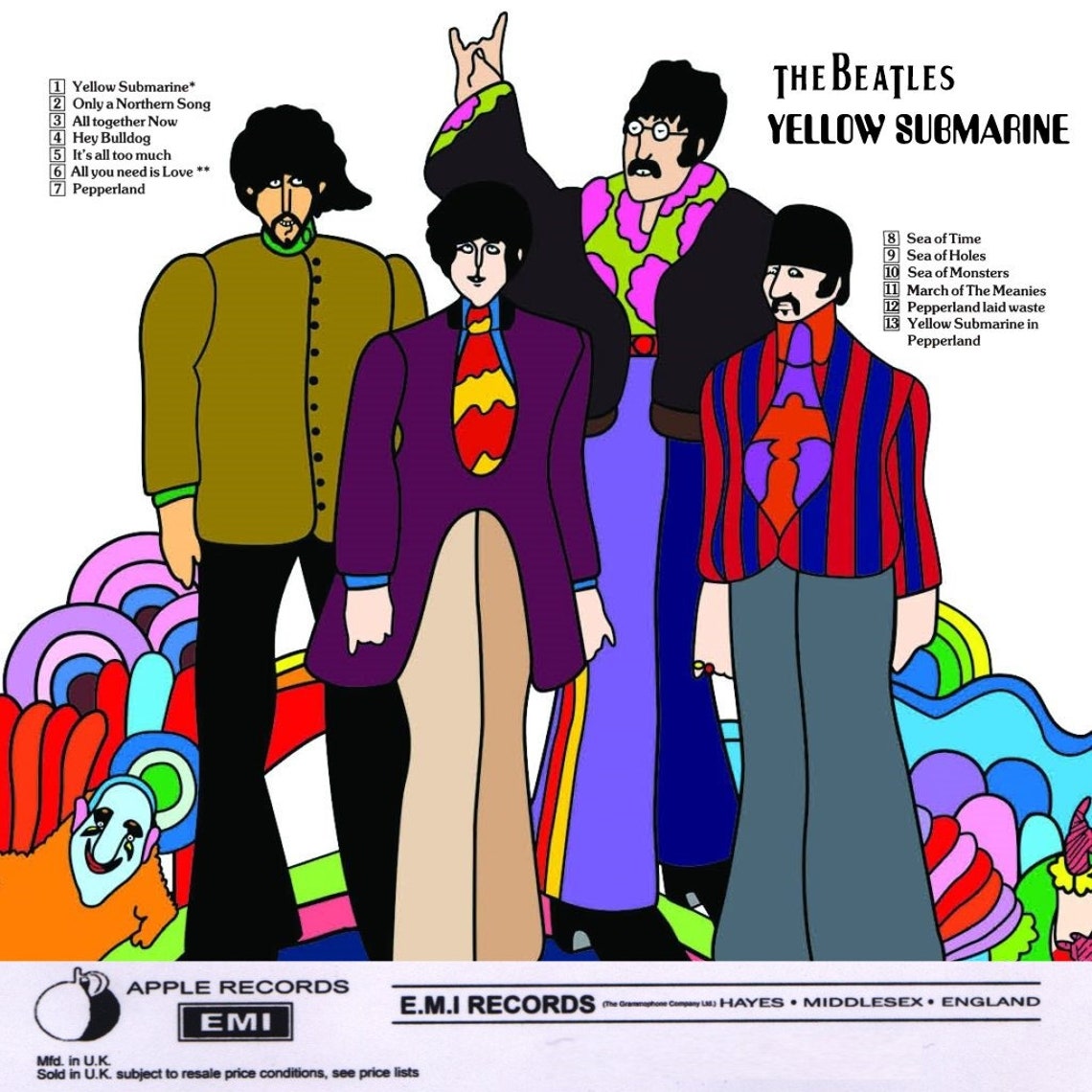 Beatles Rare Fantasy Yellow Submarine Cover LP Vinyl Album Lennon