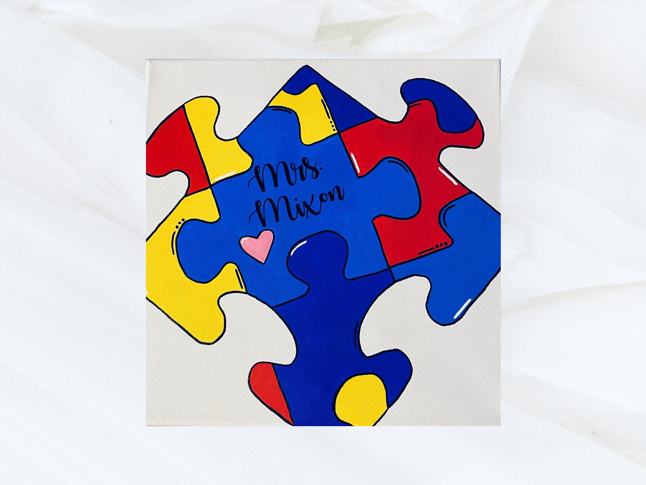 Autism Awareness Puzzle Canvas Art Teachers Etsy.de