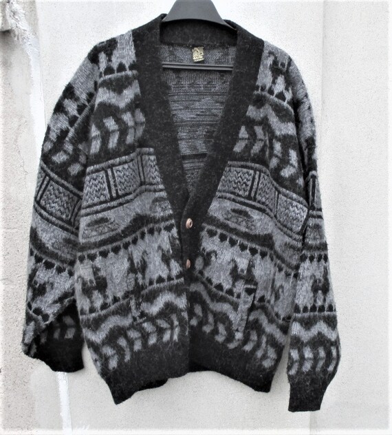Vintage Alpaca Sweater, Peruvian Wool Sweaters, 19