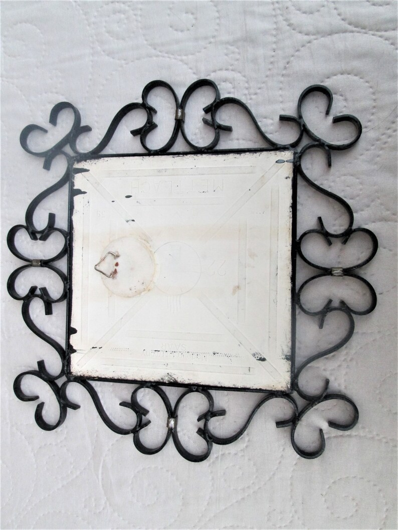 Vintage German Tile, Tile Wall Art, Decorative Tiles, Wrought Iron