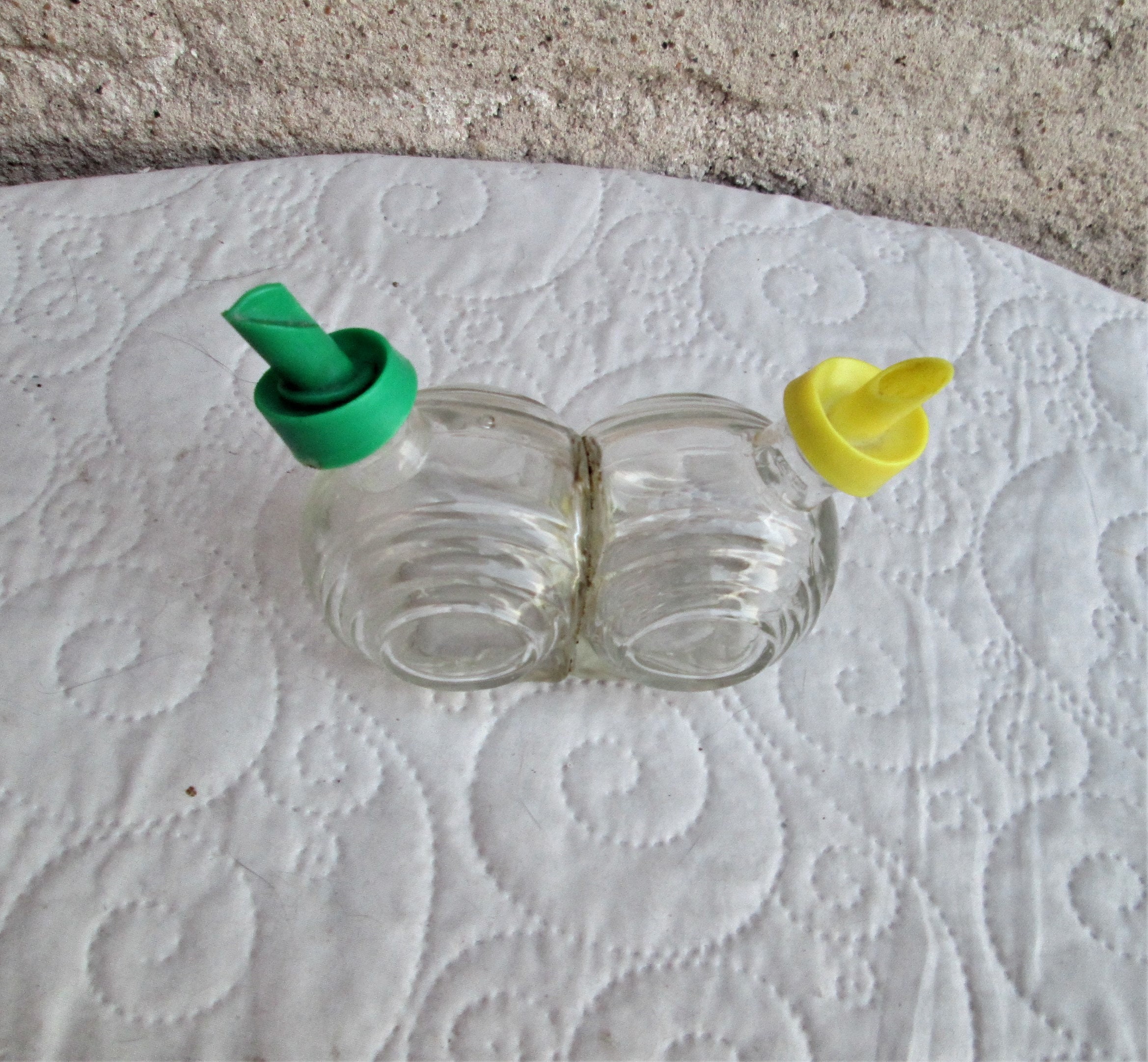 1950's Français Cuisine, Ensembles de Condiments, Huile Vintage et Vinaigre, Pays