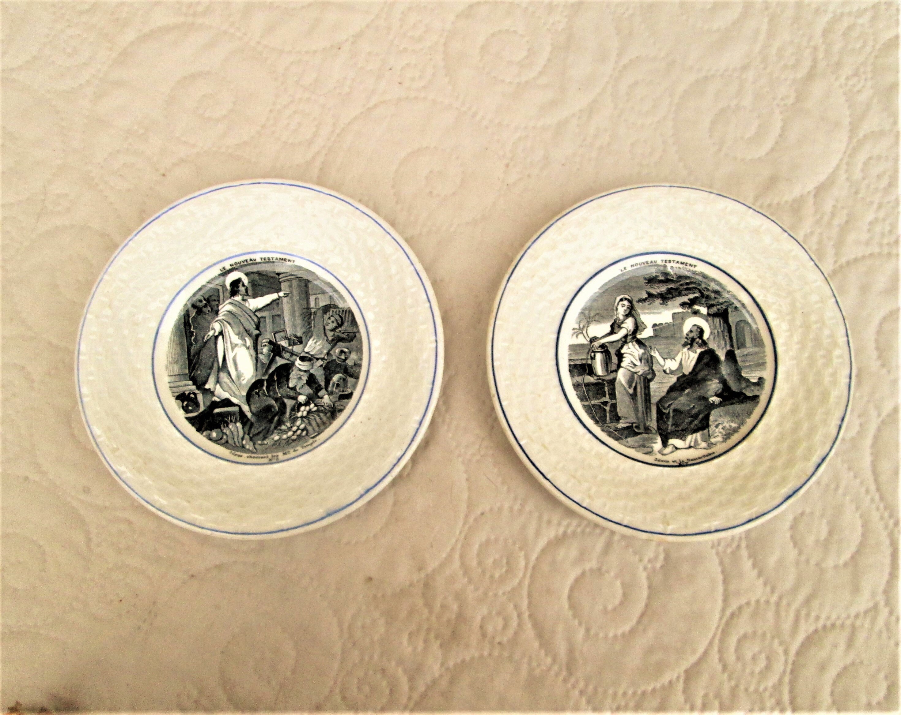Vintage French Religious Plates Jesus collectibles Bible Etsy