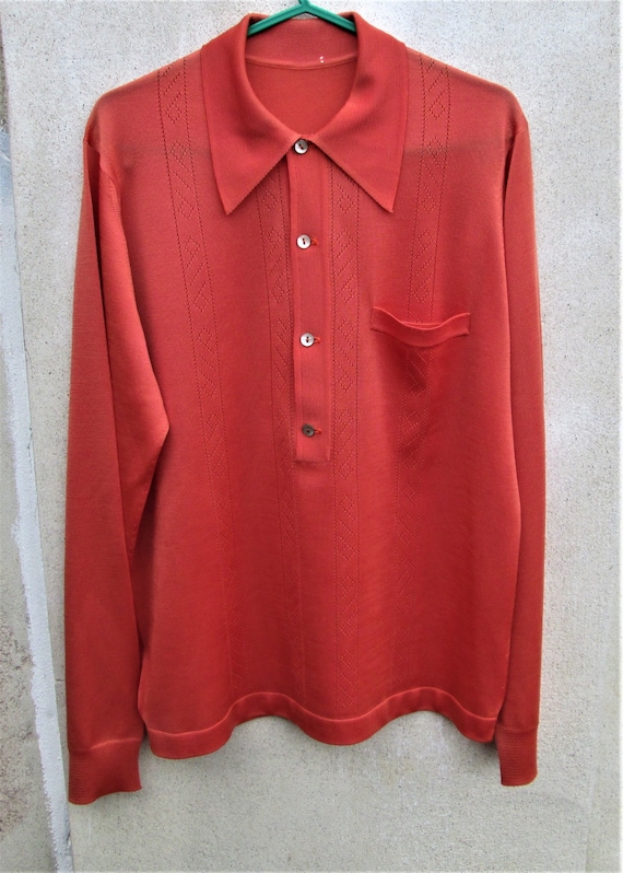 Vintage 1960's French Top, orange clothing, 1960's