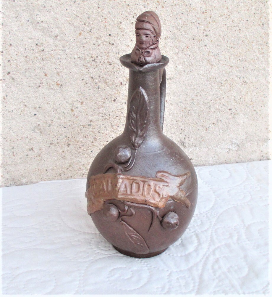 Bouteille de Français Vintage, Bouteilles Calvados Poterie Brune, Faite à La Main, d'alcool