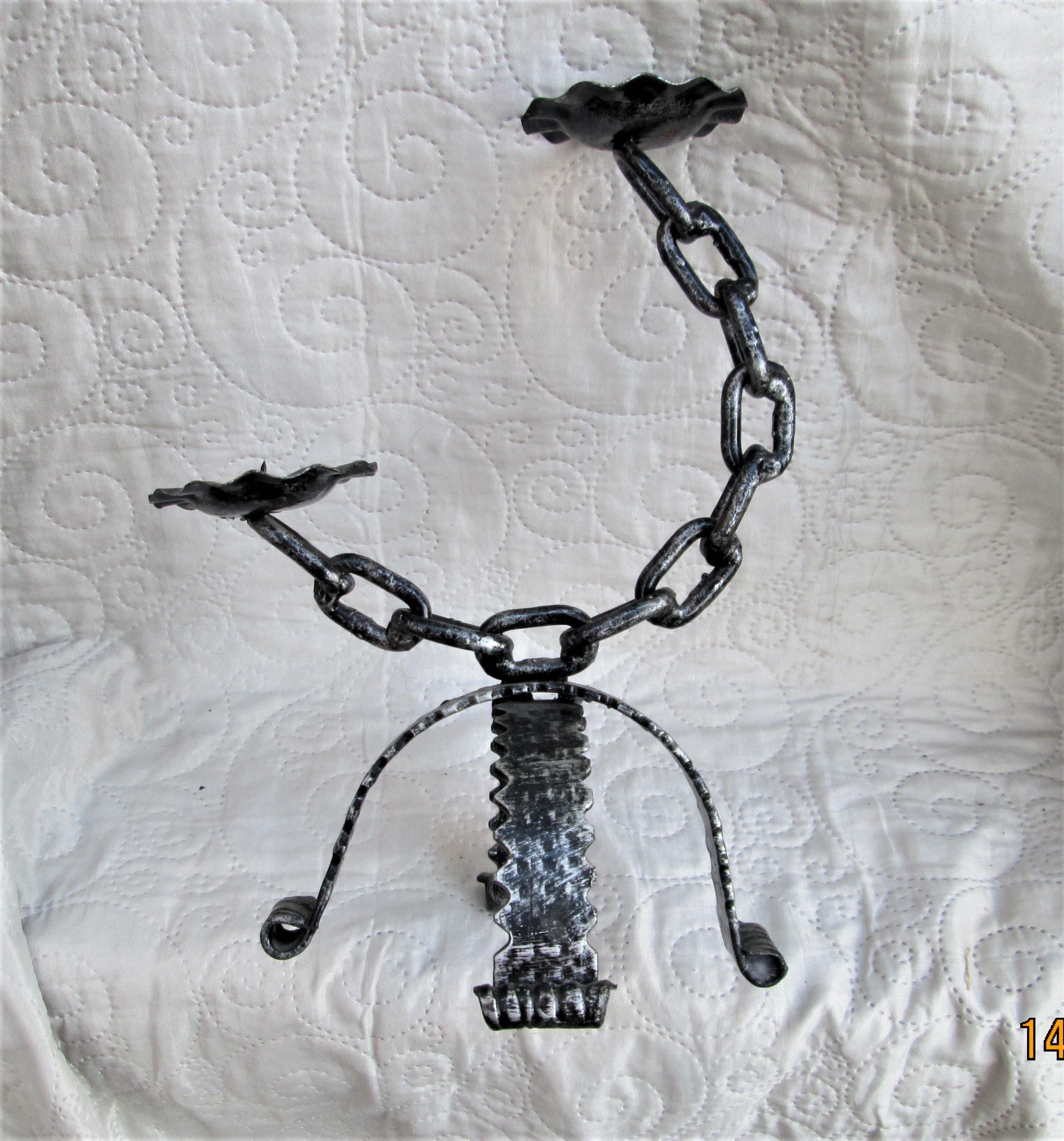 Funky French Candleholder Metal Objects Vintage Etsy