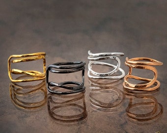 Ribbon Ring, woman jewelry, 925 sterling silver, adjustable,  simple, comfortable, Chic, Unique Beautiful Ring, Dainty Everyday Ring, Trendy