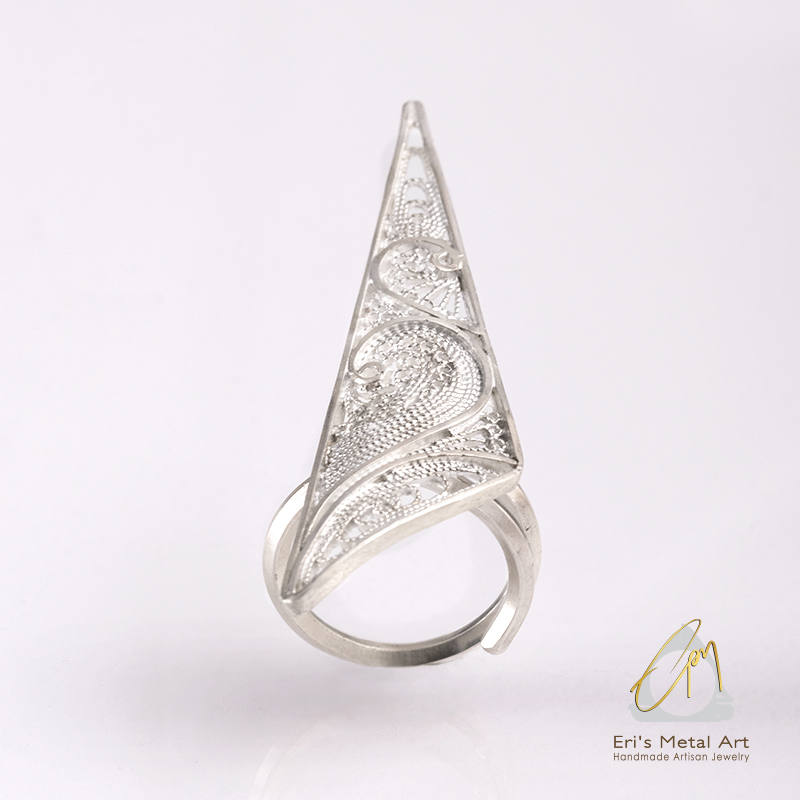 Handmade Spear Ring Triangle Ring Sterling Silver Filigree - Etsy