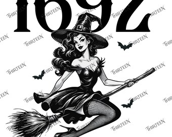1692 Witch SVG PNG: Salem Spooky Cut File (Digital Download)