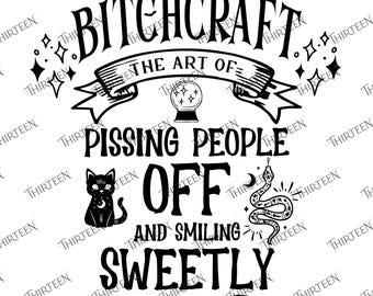 Bitchcraft SVG PNG: Spooky Witch Cut File (Digital Download)