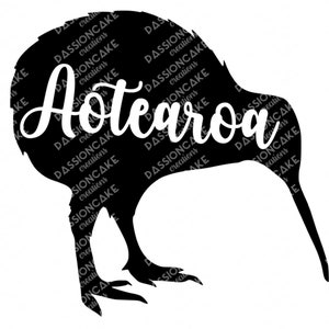Aotearoa Kiwi Silhouette Design SVG PNG - téléchargement numérique - Nouvelle-Zélande, Kiwi, oiseau, indigène, Cricut, Silhouette Cameo